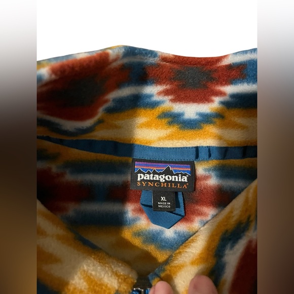 PATAGONIA Synchilla Snap T Fleece Vest Aztec Pattern Women’s Sz XL - Picture 5 of 8